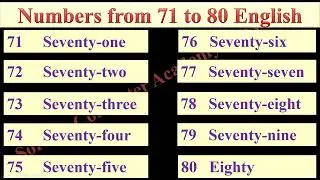Counting numbers 71 to 80 English with Spelling | #softech_computer_academy_hassan