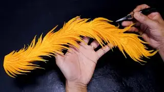 How To Carve Phoenix Tail With Pumpkin | Vegetable Carving Art