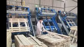 Semi-auto wood pallet nailing machine for multi styles pallet.