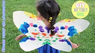 DIY How to make EASY paper Butterfly Wings for KIDS that ACTUALLY STAY UP! 4K GoPro 5