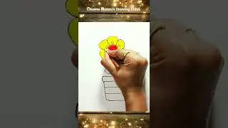 Flower Pot Drawing and colouring 🖌️🖌️ ll Easy Drawing For Kids #shorts