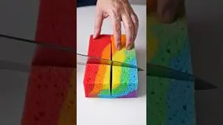Colourful Sponge Block Cutting ASMR | SOUNDS to Alter Your Brain #shorts #asmr #oddlysatisfying