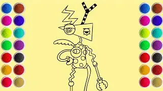 Draw and Coloring The Amazing Digital Circus - Zooble - Sand Painting