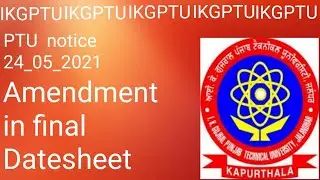 ptu  notice  24/05/2021   datesheet changed