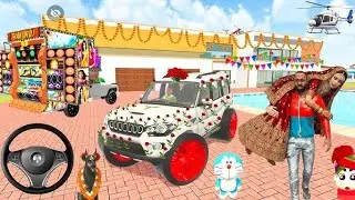 Car Bike Game: SpiderMan ordered an Indian 4x4 Blue Thar and drives a new Indian Police Gadi in Game