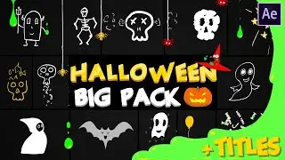 Halloween Party Elements And Titles After Effects Templates