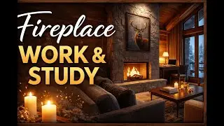 Fireplace for Work & Study 🔥 Calm Background Music for Focus & Productivity