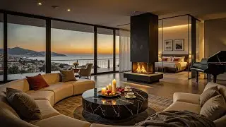 Seaside Sunset Jazz 🌅 Cozy Villa with Fireplace, Piano & Ocean View Ambience