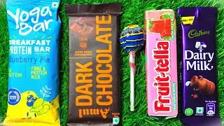 ASMR Most Popular Candys / some lots of colorful rainbow lollipop candy / unpacking chocolate eat