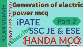 generation of electric power MCQs from handa, handa mcq, handa power system mcq, mcq in power system