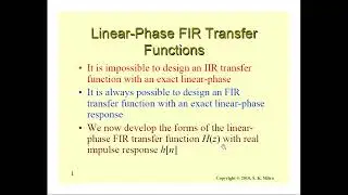 Linear Phase FIR Filter Transfer  functions