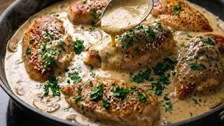 Creamy Garlic Chicken Pasta with Mushrooms