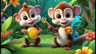 El bebé mono perdió el sonido del tambor | Rimas Infantiles y Canciones para Niños