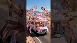 Pink Crab Camper Ride 🚐💎 #crab #camper #car #roadtripqueen #fantasywheels #haven2haven #shorts #F29