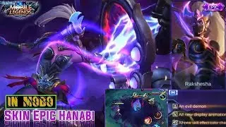 HANABI NEW EPIC SKIN RAKSHESHA (THE SCARLET SHADOW NINJA) | FULL LOOK+GAMEPLAY | ULTRA 2K & 60 FPS