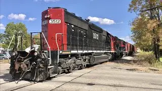 Grain Train Running Long Hood Forward On Cincinnati Eastern Railroad, Sardinia Ohio & Mt Orab Ohio