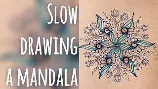 Real Time Drawing: Relaxing mandala with Pentel liners and metallic gel pens