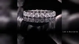 DEF Color VVS Round Cut 2.5MM Lab Grown Diamond Band Ring Full Eternity Ring 10k White Gold for Wome