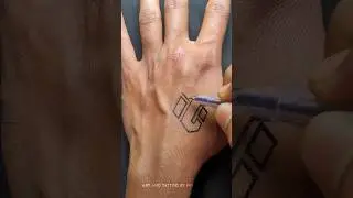 Logo ER Outline Art On Hand || DlY ER  Easy Tattoo Outline Art || #tattoo #art #shorts #logo