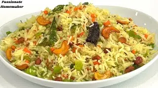 Vegetable Lemon Rice - Easy & Healthy Lunch Box Recipe - Lemon Rice-Veg Lemon Rice-Chitranna Recipe