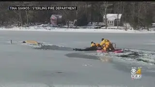 Man And Dog Rescued After Falling Through Ice Into Sterling Pond
