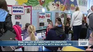 Soccer star Kim Crabbe visits Pine Valley Elementary student portraying her for school project