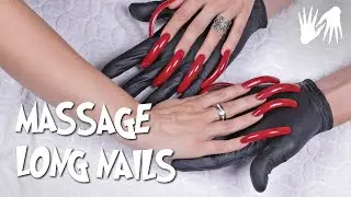 Массаж для рук с 💅 длинными красными ногтями