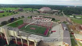 026 aerial drone cajun field arc Lafyayette louisiana stock footage