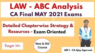 CA Final LAW ABC Analysis & Strategy for May 21 - Exam Oriented | By AIR 1 Ajay Agarwal | New & Old