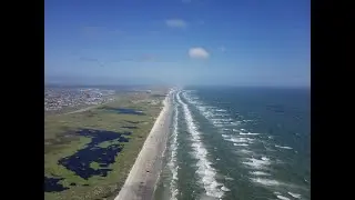 Over Beautiful Padre Island In Corpus Christi Fall 2021 (4K Drone)
