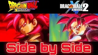 Adult Goku Transforms Into SSJ1-4 Scene - Xenoverse 2 Mod & Dragon Ball DAIMA Anime - Side by Side