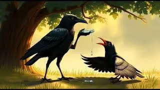 Ek ped par do kauve rehte the&mdash;Kalu aur Bholu🐦&zwj;⬛ #kauwakikahani #cartoon #kauwadost