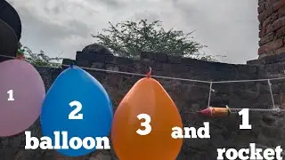 balloon vs rocket experiment || Rocket on rope vs balloon || allrounder experiment #rocket #balloon