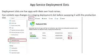 11. Azure App services Deployment Slots