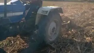 1- Nitin Kajla Organic- Cutting the sugarcane trash with disk harrow -first cutting