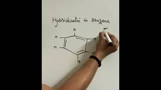 how to find hybridisation of carbon atoms || hybridisation in benzene #shorts