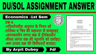 DU/SOL Assignment | Economics Assignment Answer Q-4 | B.A 1st sem ki Assignment Kaise banaye  2020