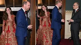 Catherine Sends Shockwaves In A Stunning Dress And The  Nura Pearl Necklace at Royal Event