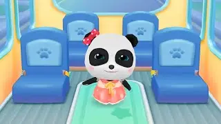 Baby Panda's School Bus | Baby panda girl is going Shopping | Mobile game play