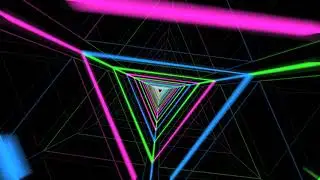 80s neon triangle tunnel loop #2 - Free HD VFX Motion Graphic