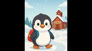 Penguin's First School Day | Kids Songs & Nursery Rhymes