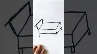 How To Draw A Bed Step By Step 🛏️ Bed Drawing Easy. #easybeddrawing#beddrawing#shorts#bed