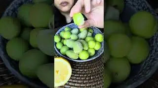 ASMR *green almond * sour plums *green apricot #almond #greenalmonds #asmreating #asmr #sourplums