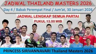 Jadwal Perempat Final Thailand Masters 2026 Hari Ini │ 12 Wakil Indonesia di Babak Perempat Final │