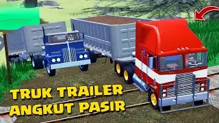 BAWA TRUK TRAILER MUAT PASIR DAN TANAH KEREN BANGET DI ROBLOX