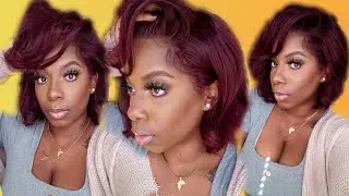 🚫 Hold Up! This COLOR is 🔥 | 13x6 Burgundy Lace Front Human Hair Bob Wig | Victorias Wig