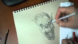 Orc drawing on toned paper - Time lapse