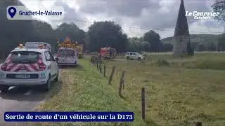 Gruchet-le-Valasse. Sortie de route sur la D&eacute;partementale 173