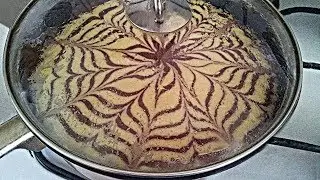 Tavada Zebra Piroqu.Çox Asan Sobasiz və Miksersiz Hazirlanmasi.Пирог Зебра на сковороде.