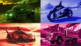 GREEN SHARK TRUCK 🆚 BLUE ORCA BIKE 🆚 RED SHARK CAR 🆚 PINK SHARK TRUCK💥CRAZY BRAINROT | Tiles Hop EDM